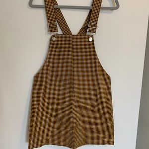 Plaid overall dress